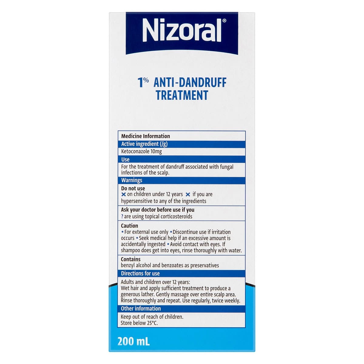 Thumbnail Nizoral Anti-Dandruff Treatment Shampoo 1% 200ml
