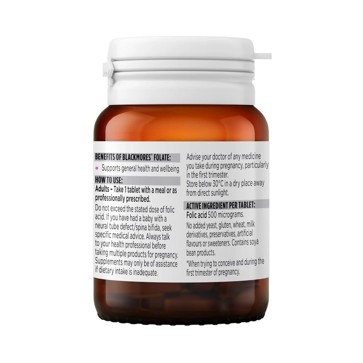Thumbnail Blackmores Folate 500mcg 90 Tablets