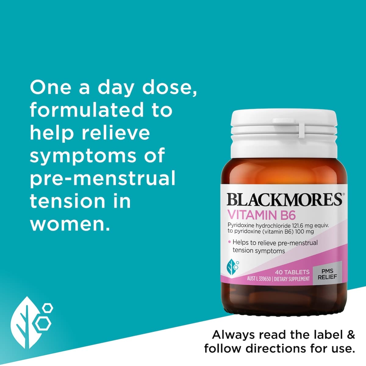 Thumbnail Blackmores Vitamin B6 100mg 40 Tablets