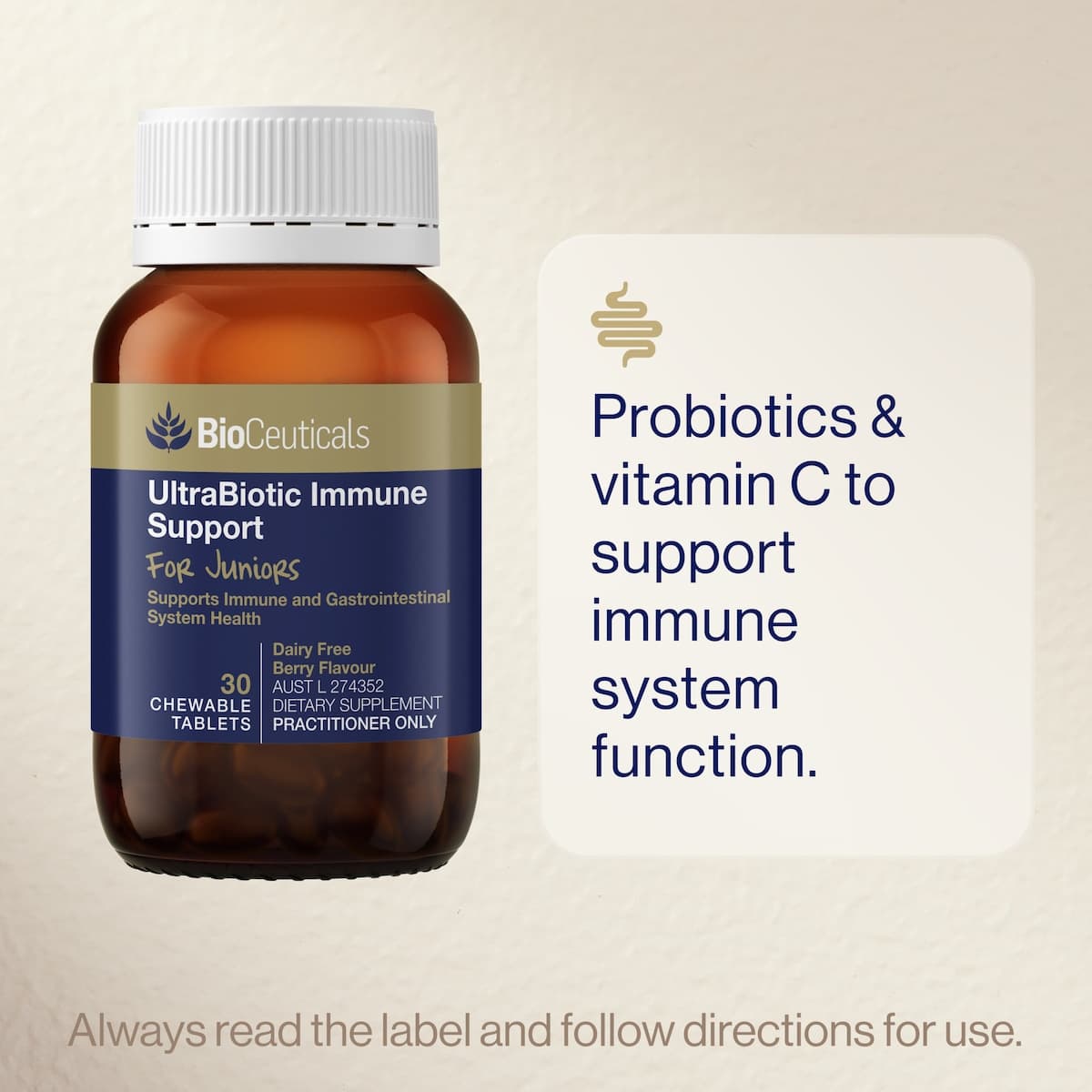 Thumbnail BioCeuticals UltraBiotic Immune Junior 30 Tablets