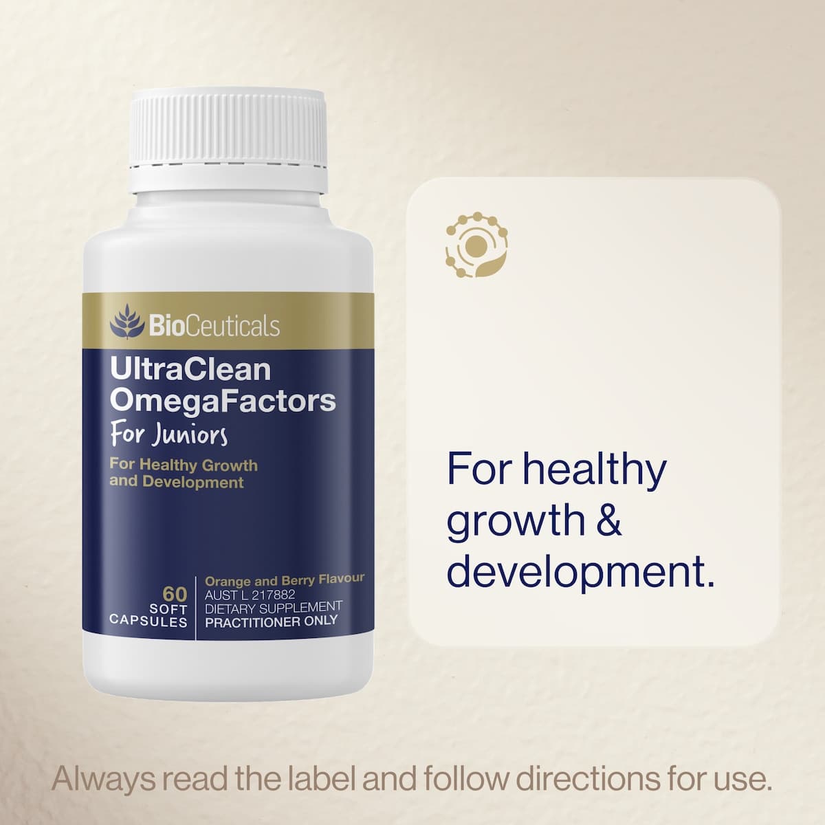 Thumbnail BioCeuticals Juniors UltraClean OmegaFactors 60 Softgel Capsules