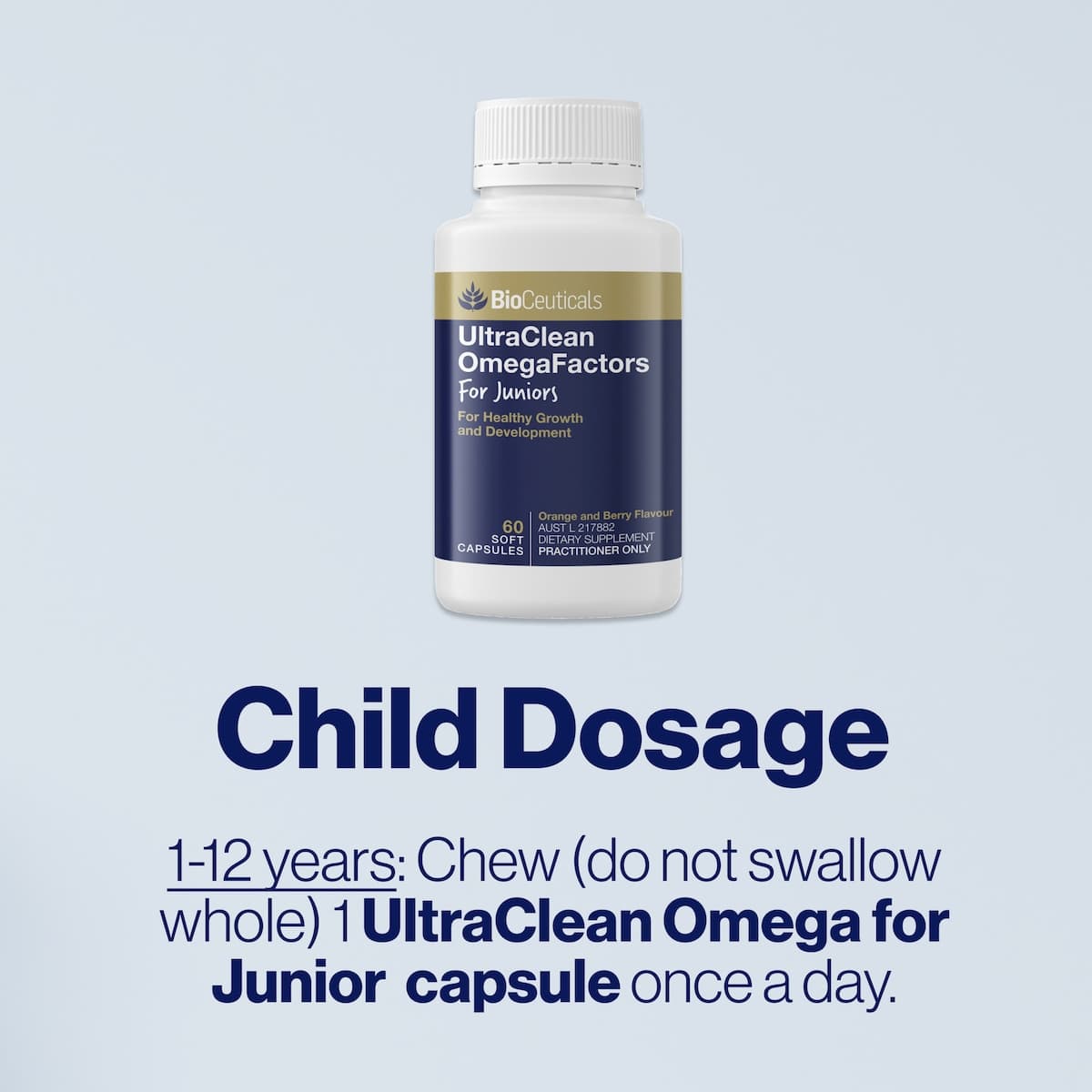 Thumbnail BioCeuticals Juniors UltraClean OmegaFactors 60 Softgel Capsules