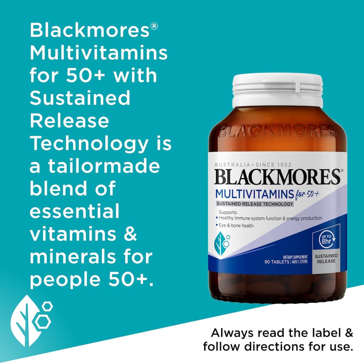 Thumbnail Blackmores Sustained Release Multivitamins for 50+ 90 Tablets