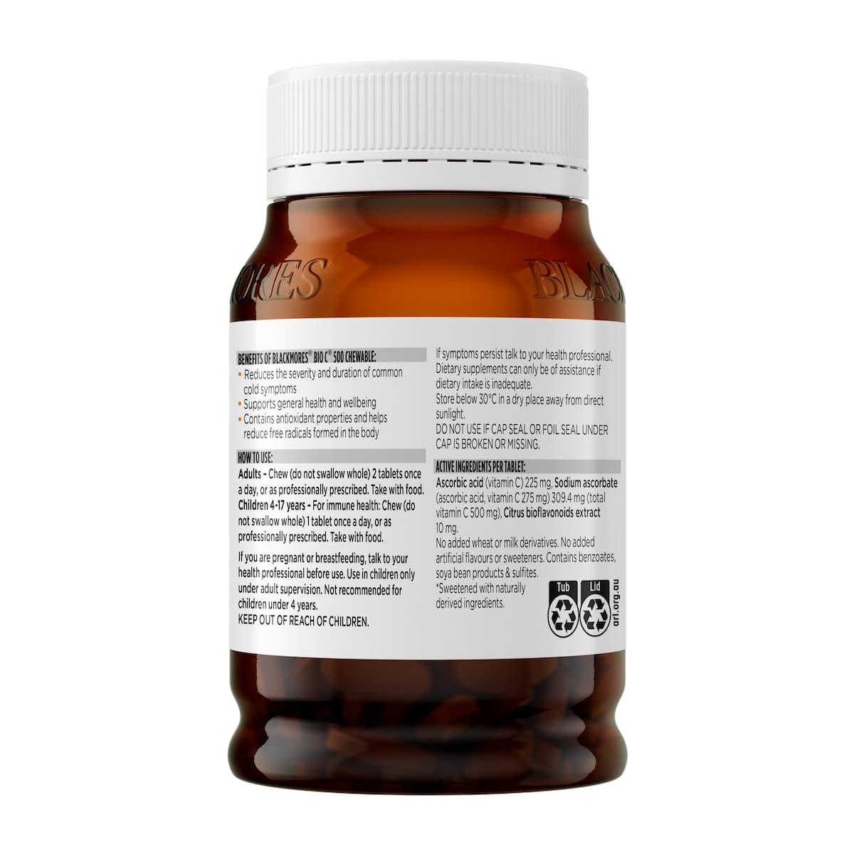 Thumbnail Blackmores Bio C Chewable 500mg 200 Tablets