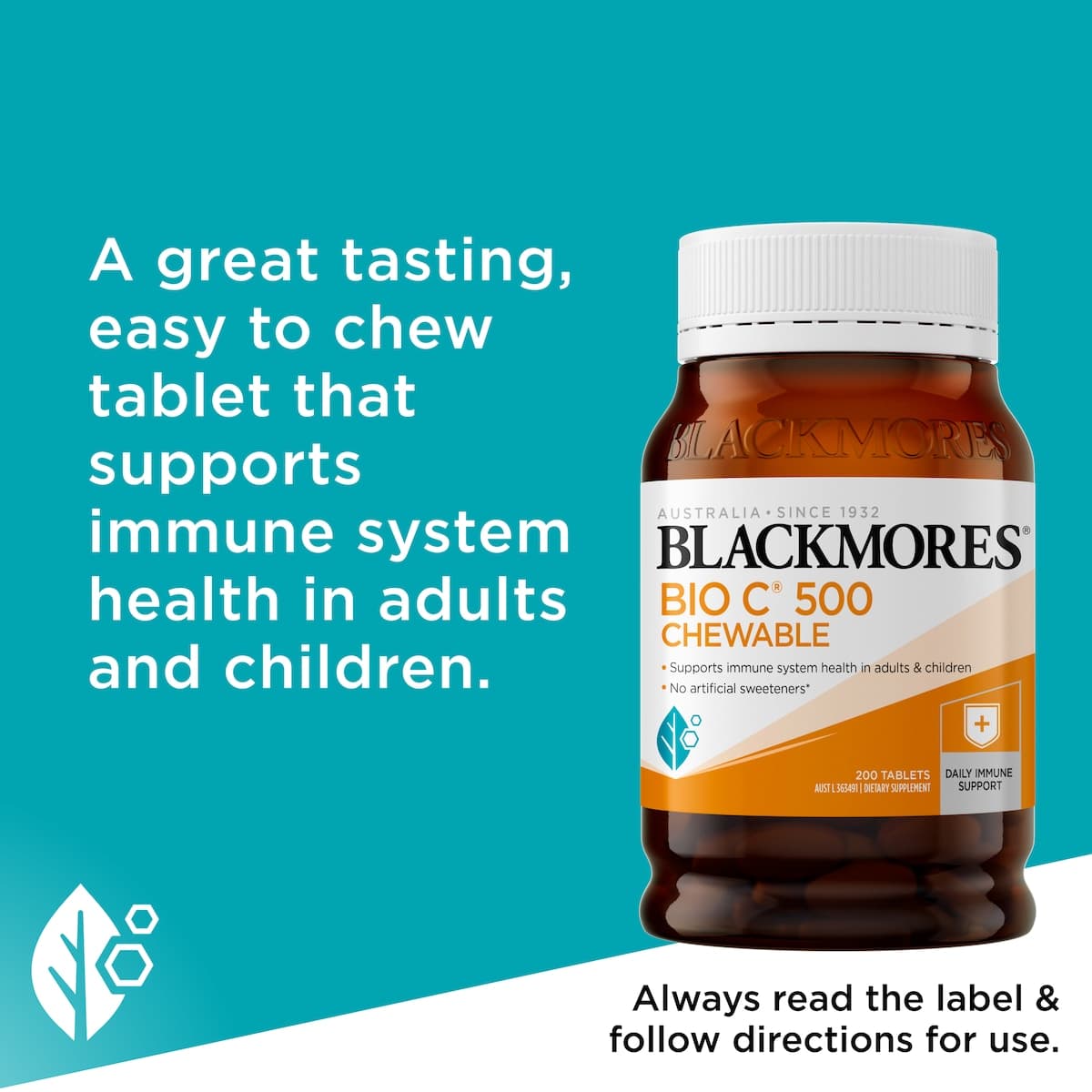 Thumbnail Blackmores Bio C Chewable 500mg 200 Tablets