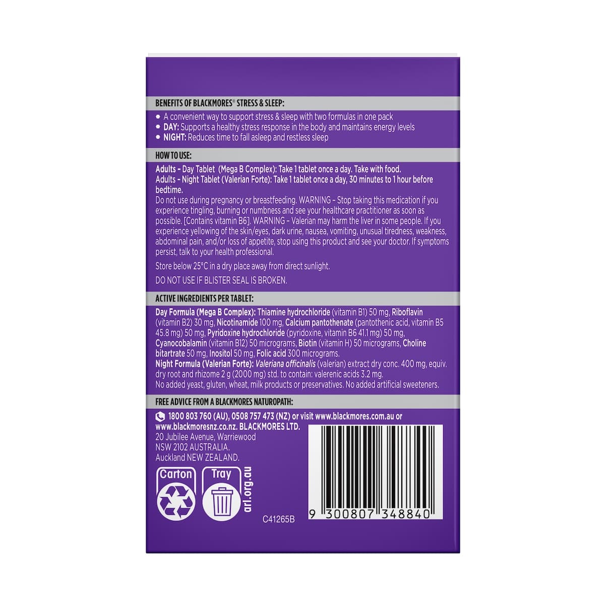 Thumbnail Blackmores Sleep & Stress 20 Tablets