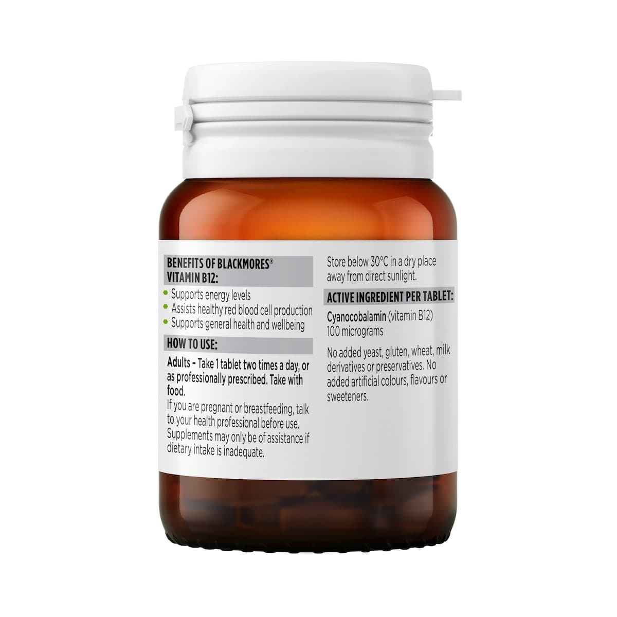 Thumbnail Blackmores Vitamin B12 100mcg 75 Tablets