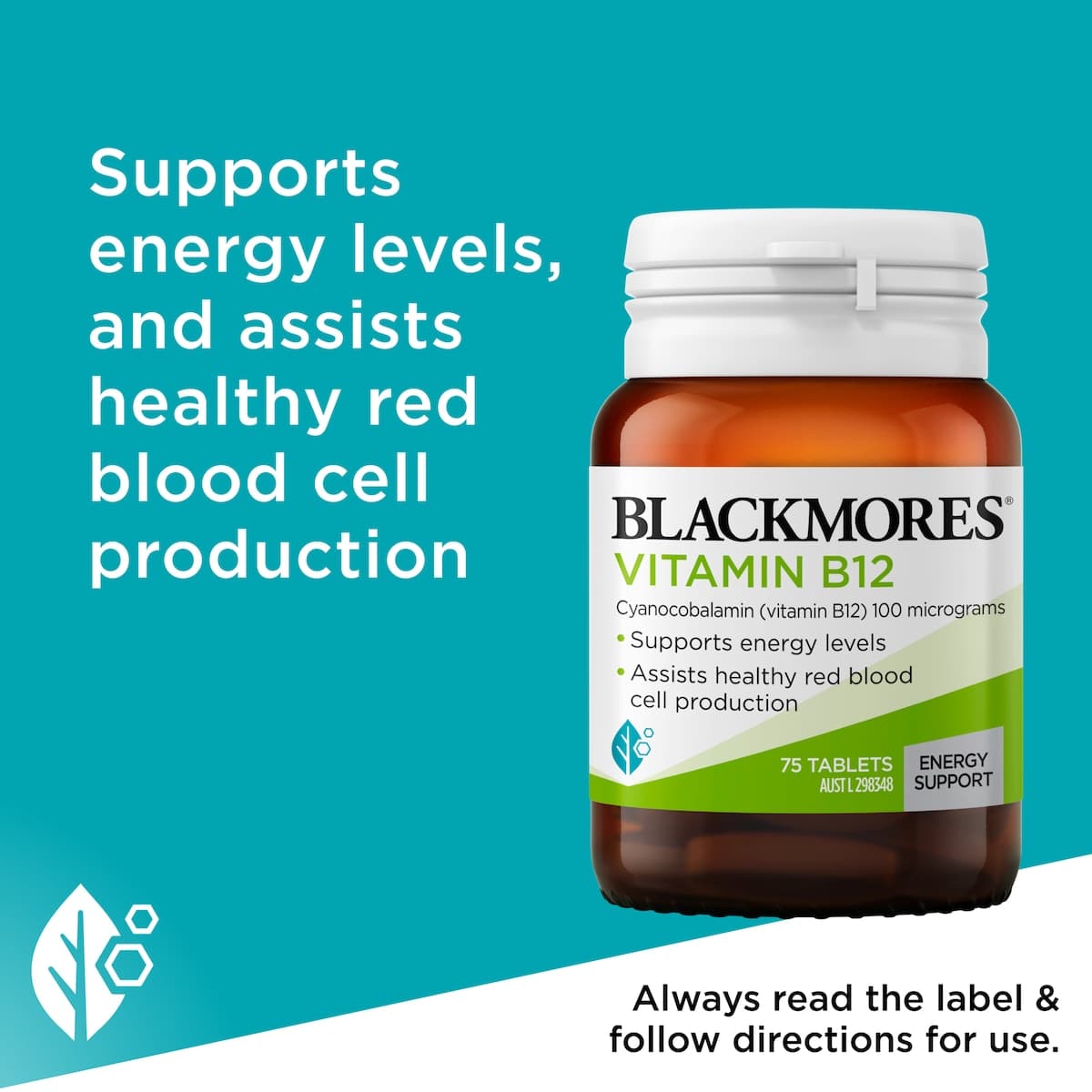 Thumbnail Blackmores Vitamin B12 100mcg 75 Tablets