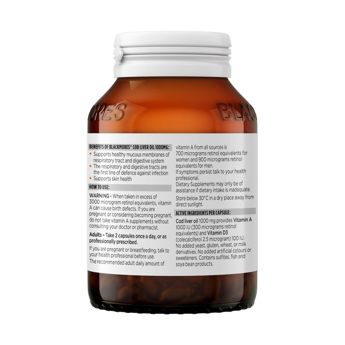 Thumbnail Blackmores Cod Liver Oil 1000mg 80 Capsules