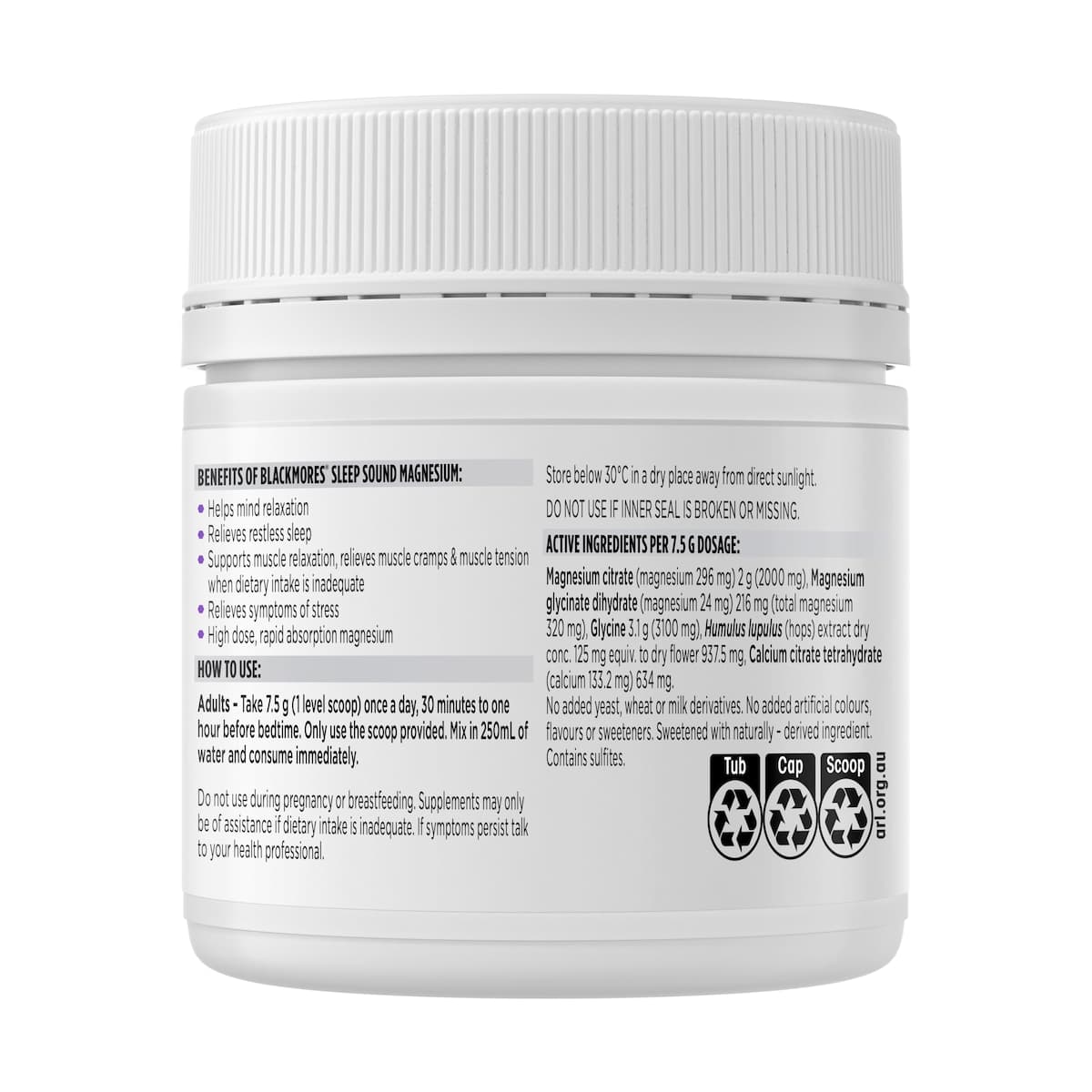 Thumbnail Blackmores Sleep Sound Magnesium Powder 187.5g