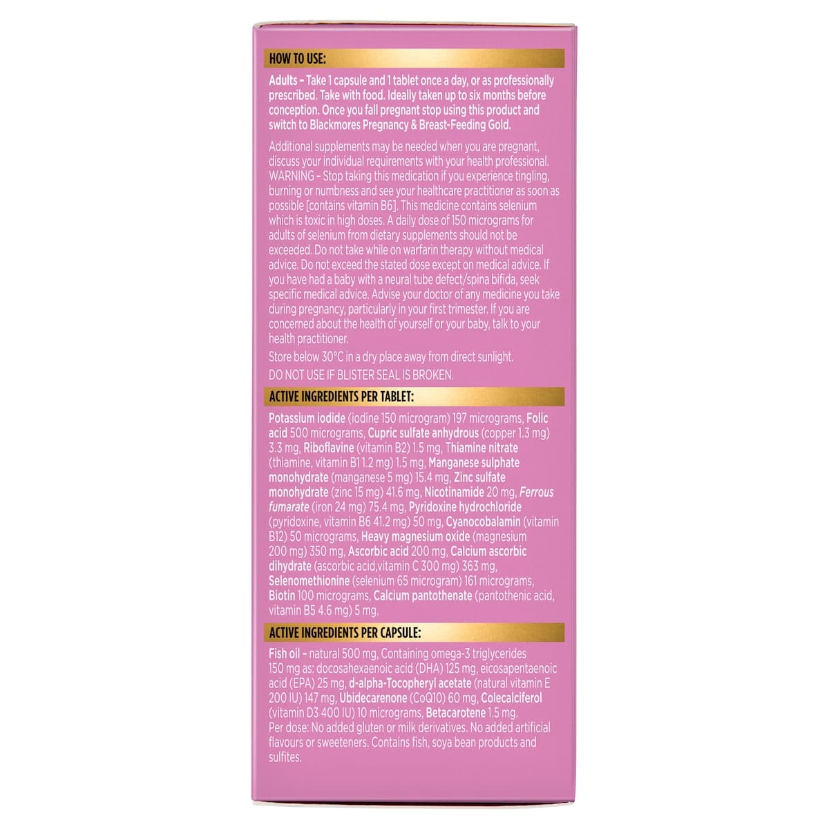 Thumbnail Blackmores Conceive Well Gold 56 Tablets + Capsules