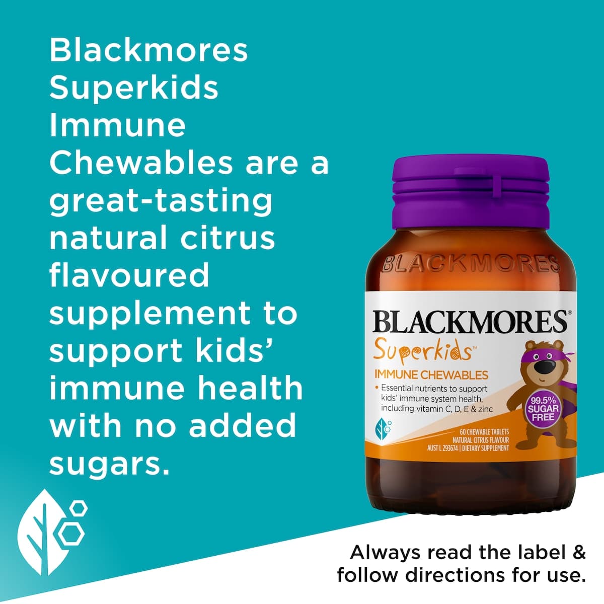 Thumbnail Blackmores Superkids Immune Chewables 60 Tablets