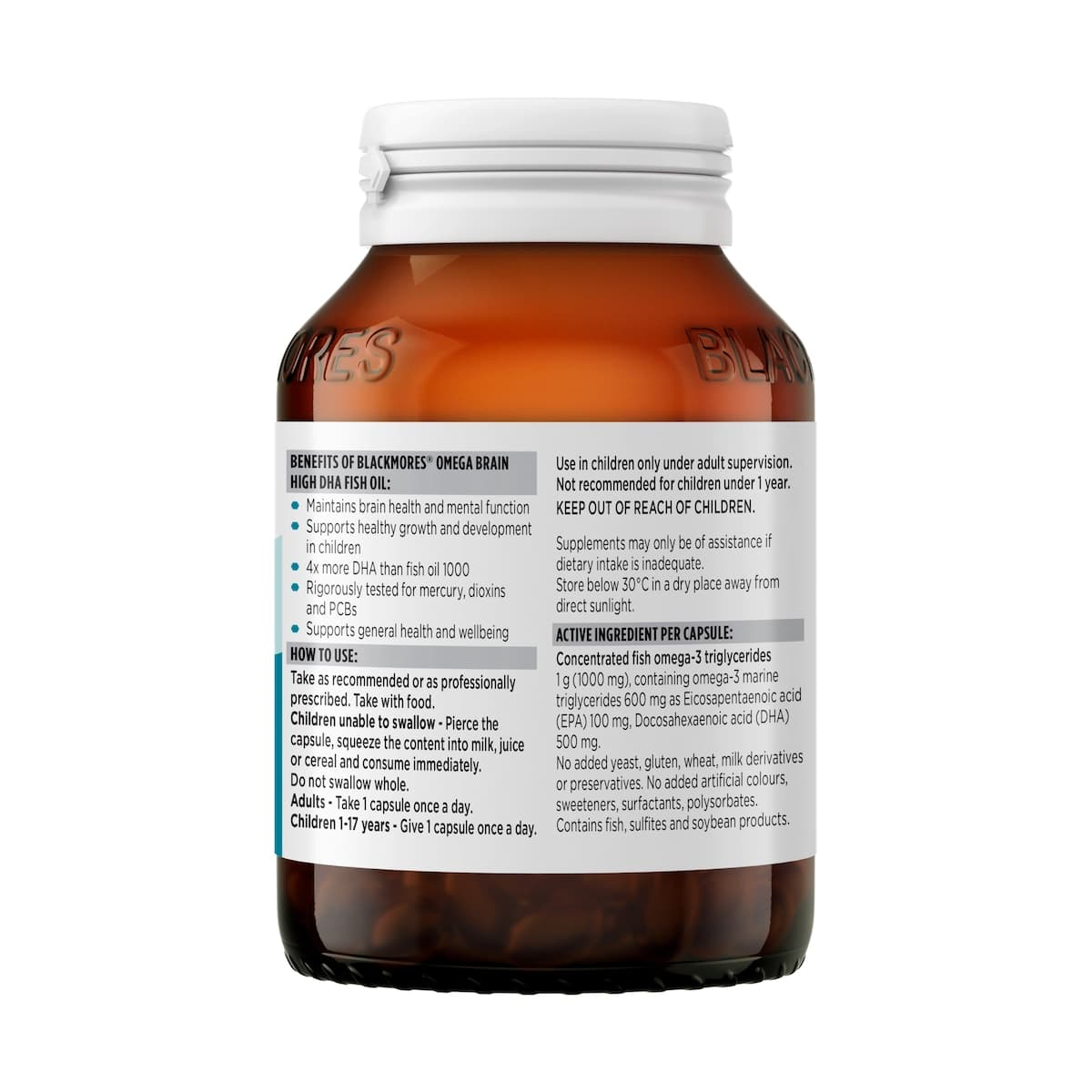 Thumbnail Blackmores Omega Brain High DHA Fish Oil 60 Capsules