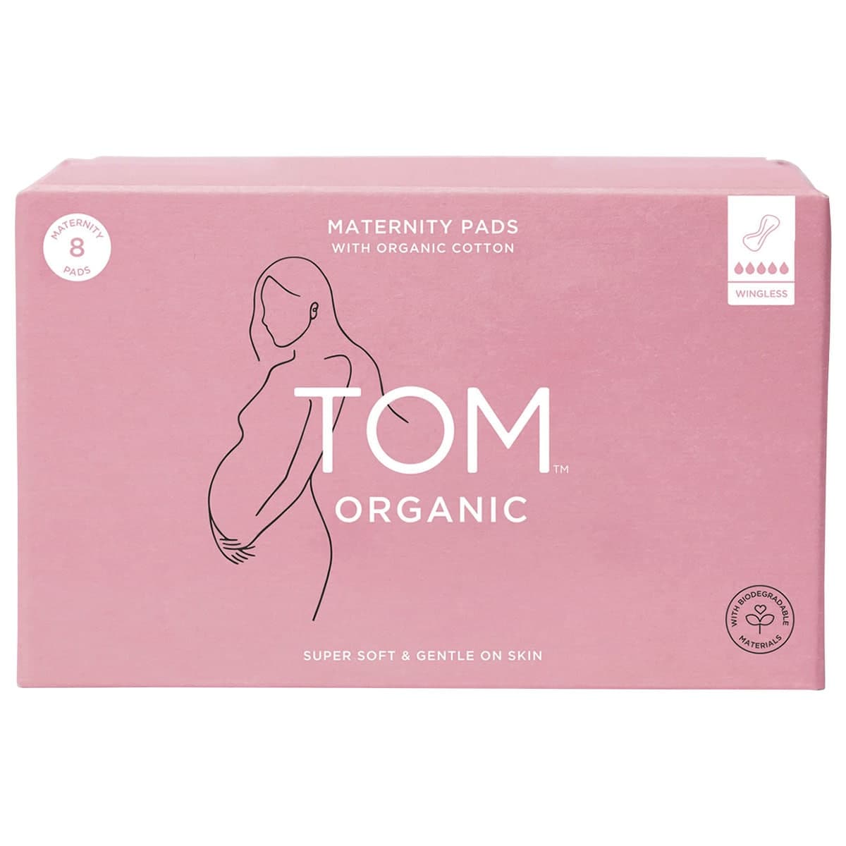 Thumbnail Tom Organic Maternity Pads Wingless 8 Pack