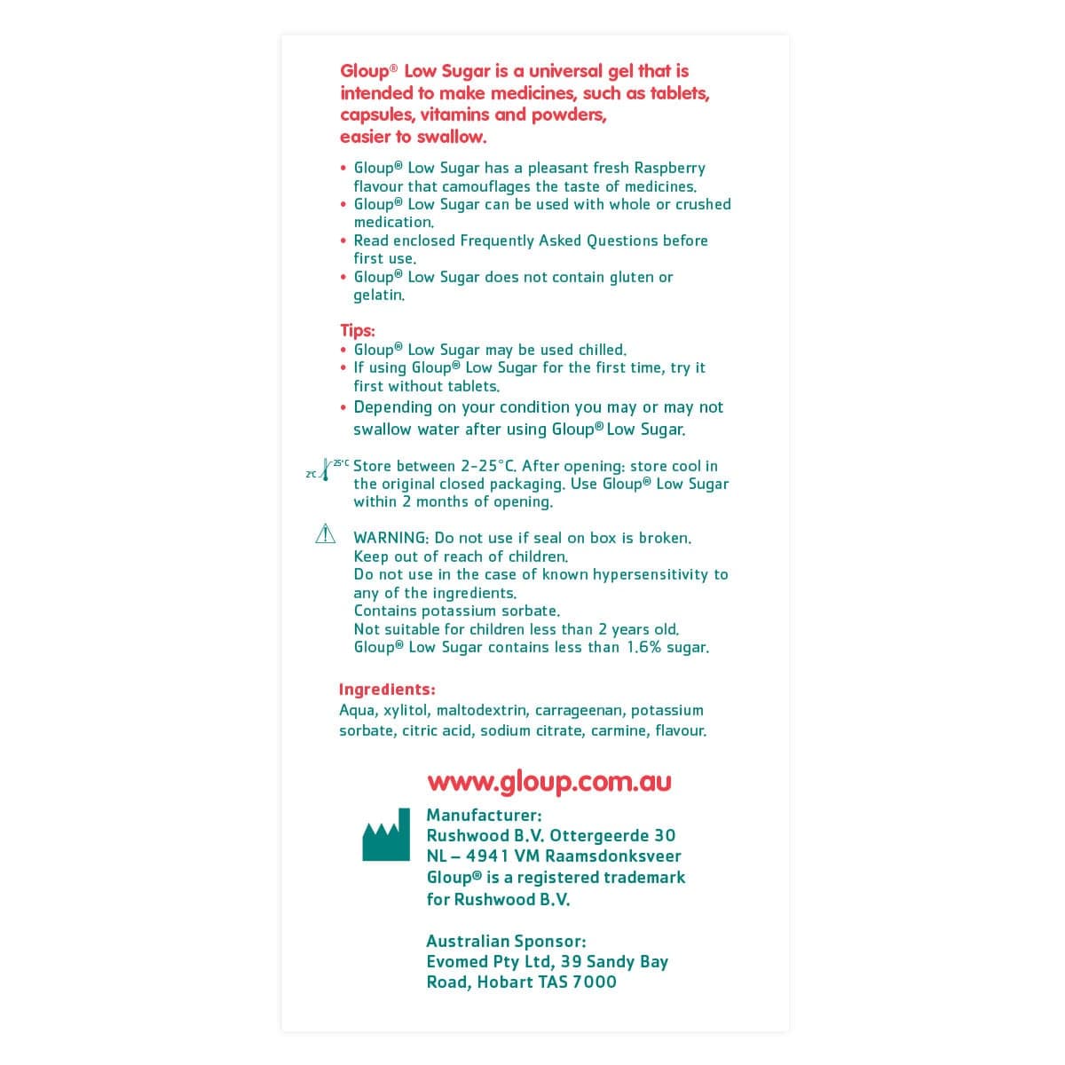 Thumbnail Gloup Medication Lubricant Raspberry Low Sugar 500ml