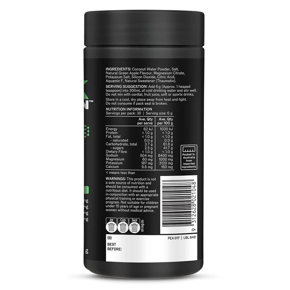 Thumbnail Melrose Peak Hydration Powder Green Apple 180g