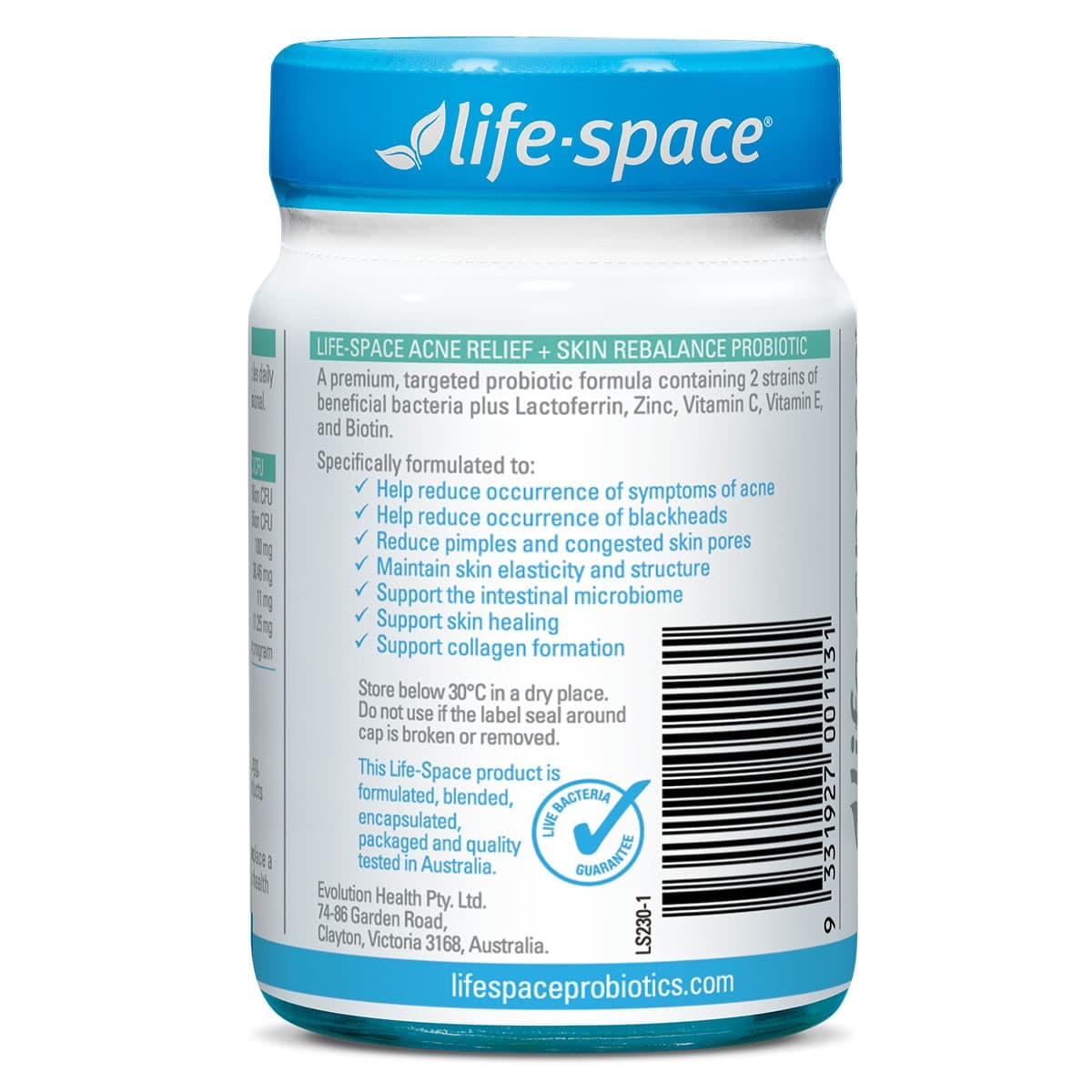 Thumbnail Life-Space Acne Relief + Skin Rebalance Probiotic 30 Capsules