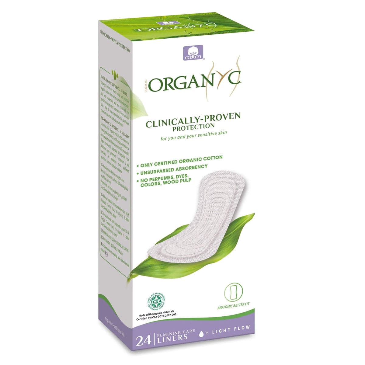 Thumbnail Organyc Panty Liners (Flat) - Light 24 Pack