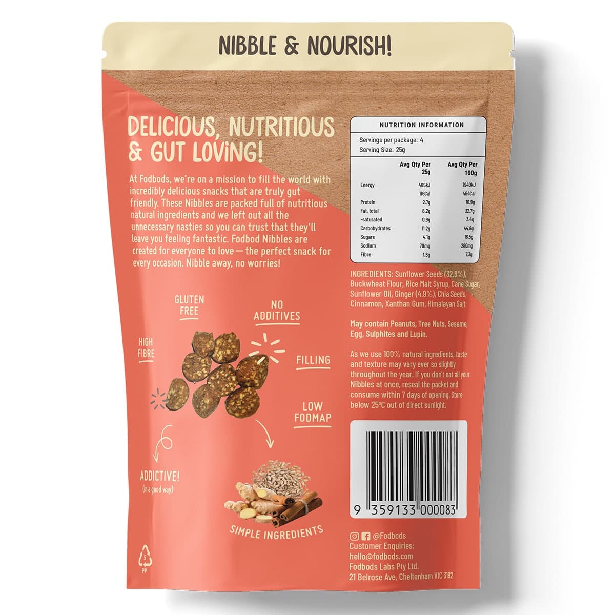 Thumbnail Fodbods Ginger Spice Nibbles 100g