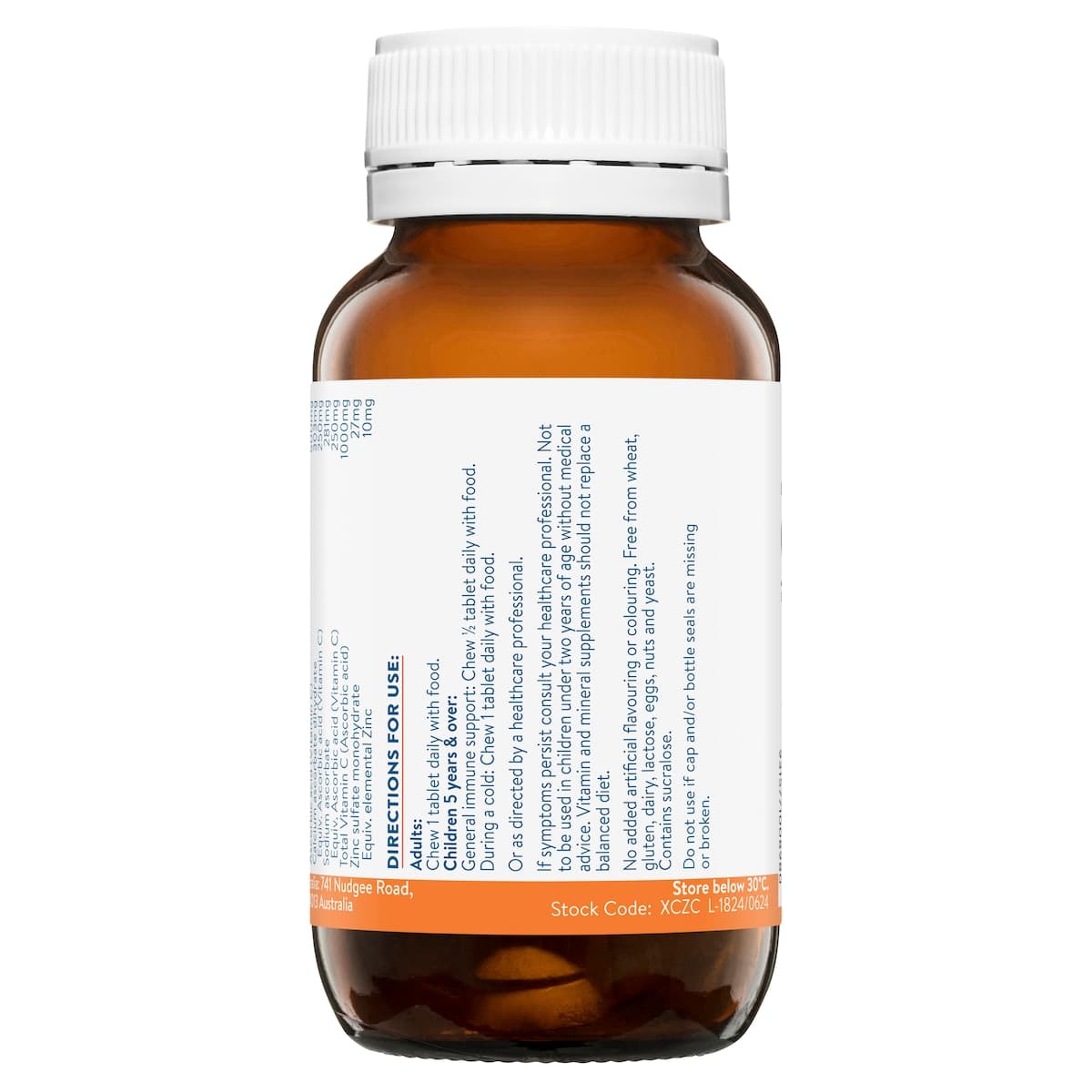 Thumbnail Ethical Nutrients Extra C Zingles Orange 50 Chewable Tablets