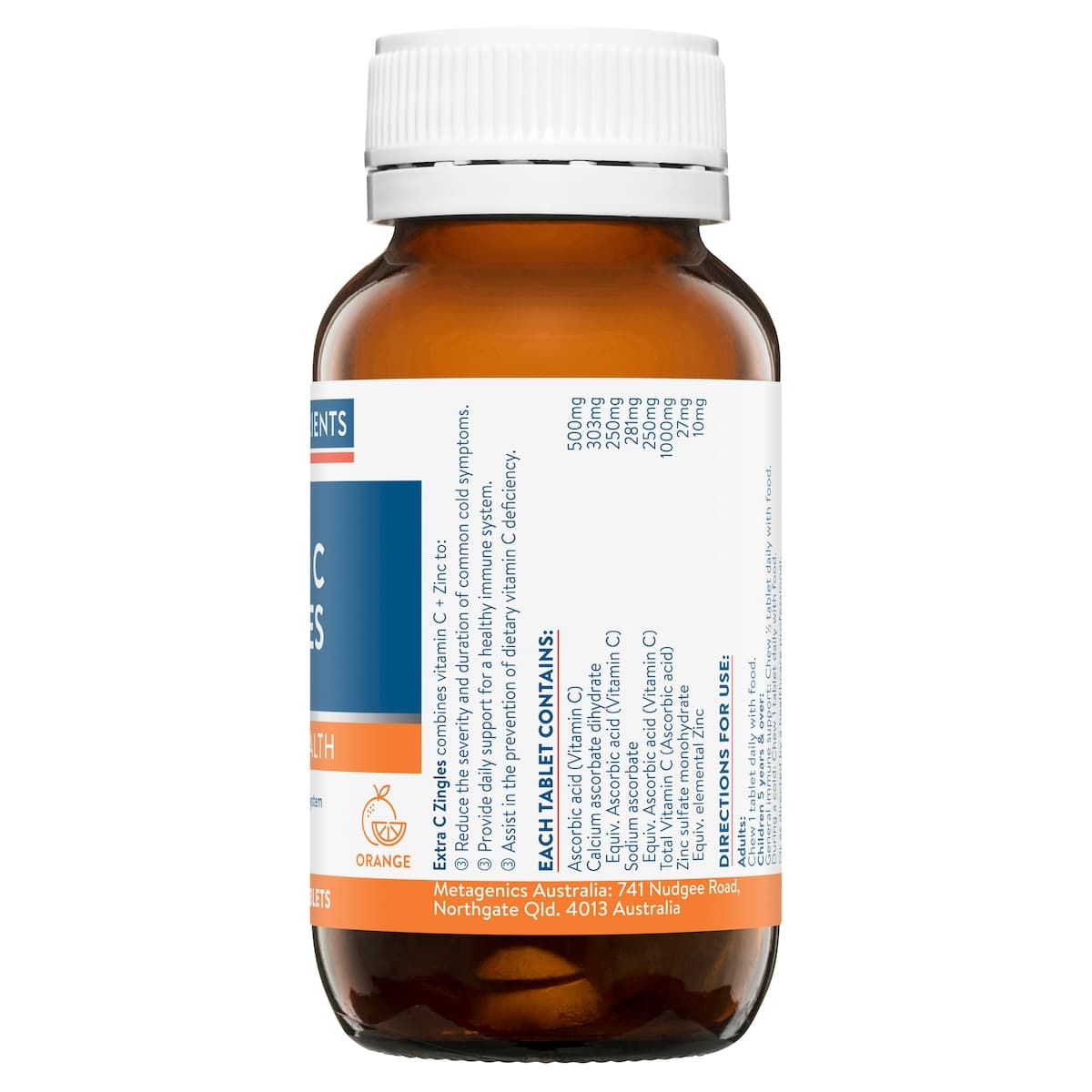 Thumbnail Ethical Nutrients Extra C Zingles Orange 50 Chewable Tablets