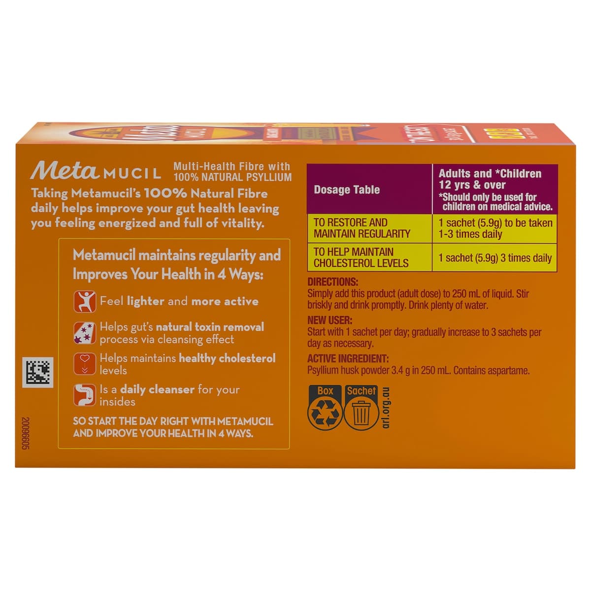 Thumbnail Metamucil Fibre Supplement Smooth Orange 30 Doses