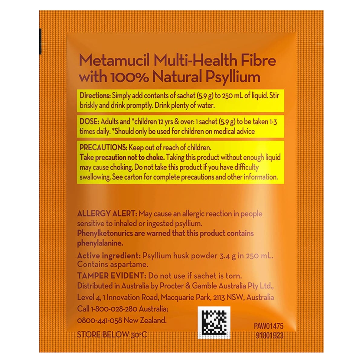 Thumbnail Metamucil Fibre Supplement Smooth Orange 30 Doses