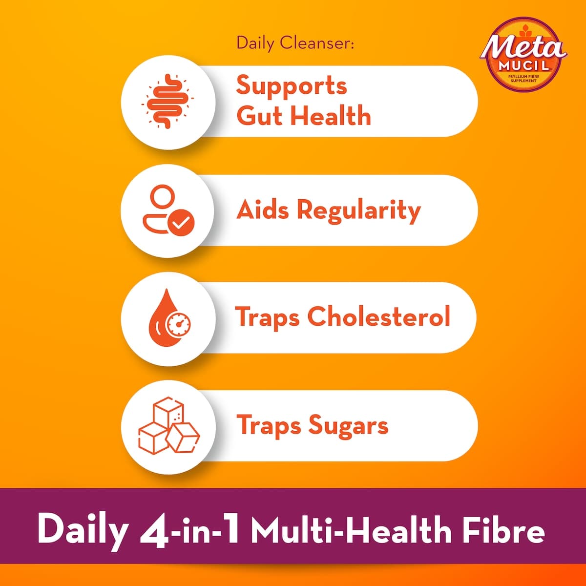 Thumbnail Metamucil Fibre Supplement Smooth Orange 30 Doses