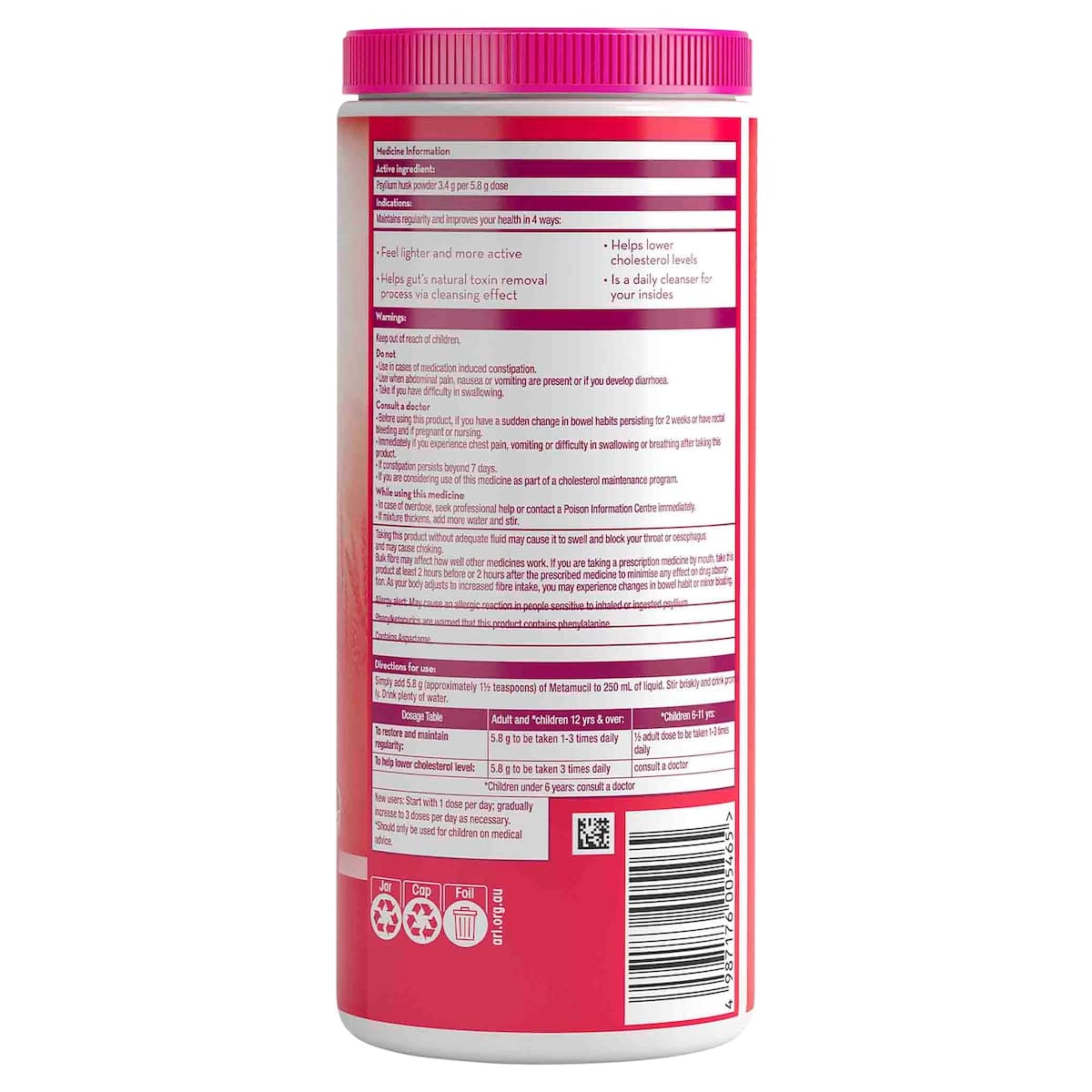Thumbnail Metamucil Fibre Supplement Wild Berry Smooth 425g