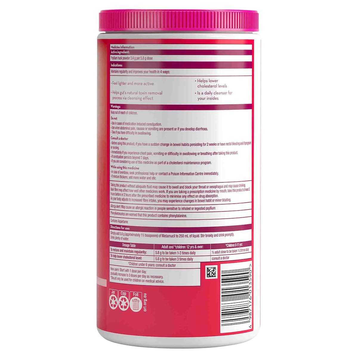 Thumbnail Metamucil Fibre Supplement Wild Berry Smooth 673g