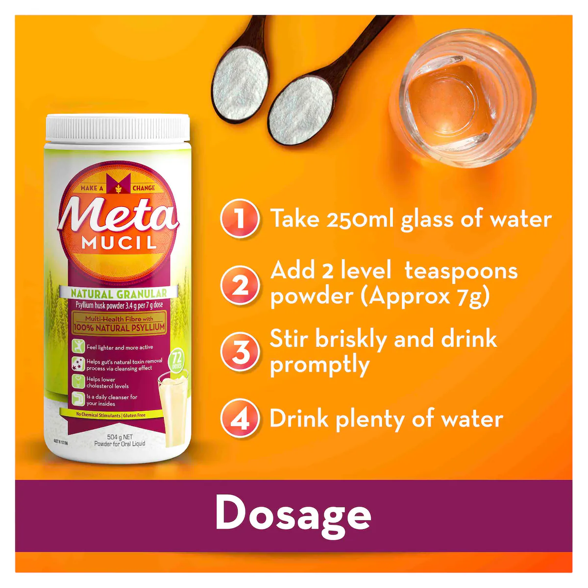 Thumbnail Metamucil Fibre Supplement Natural Granular 798g