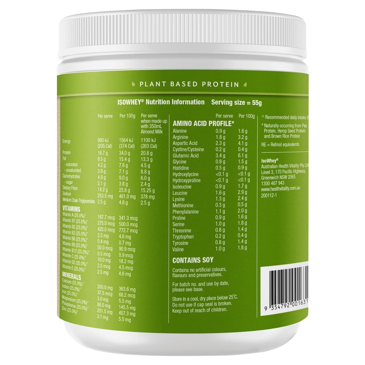 Thumbnail IsoWhey Plant-Based Meal Replacement Shake Chocolate 550g