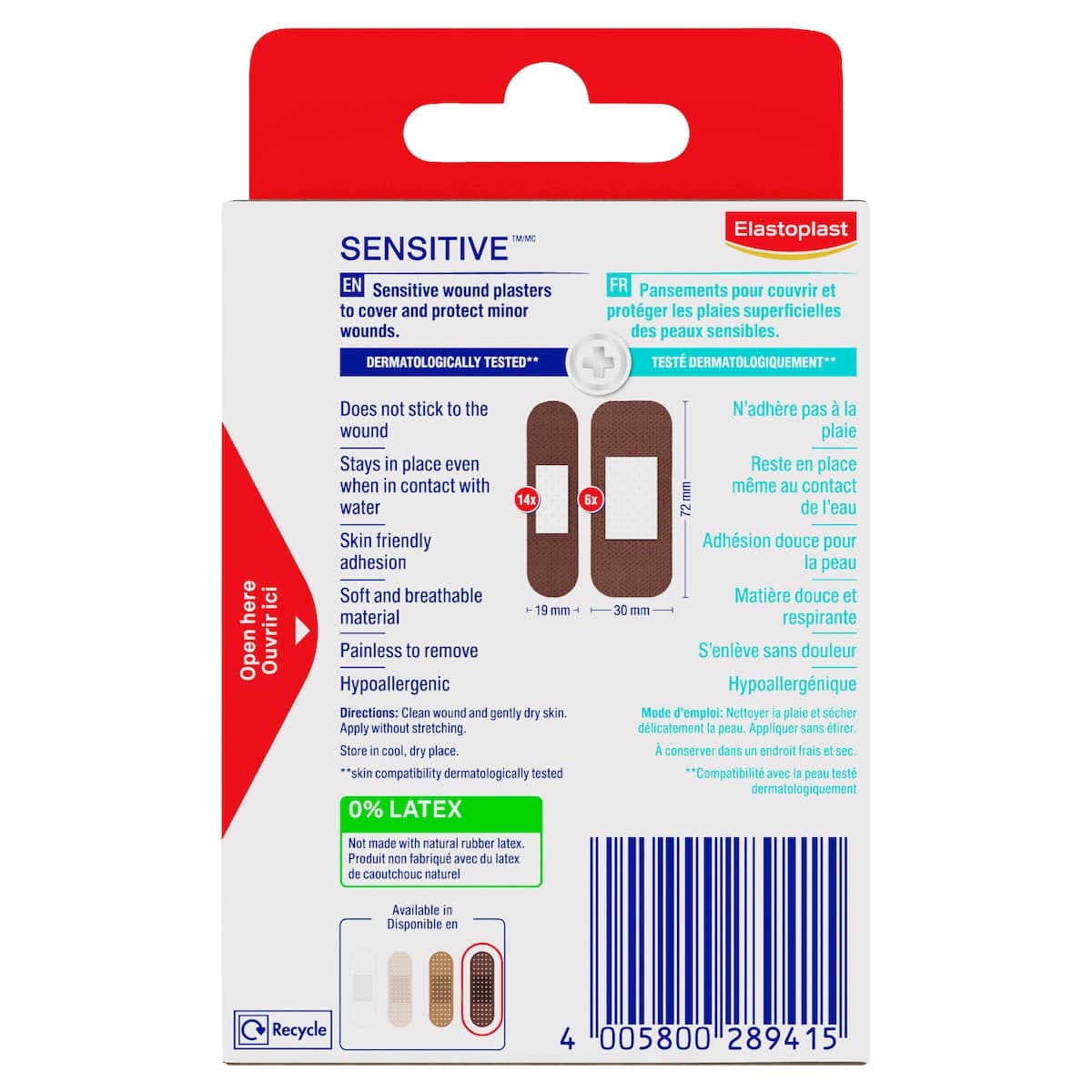 Thumbnail Elastoplast Sensitive Dark Skin Tone Plasters 20 Pack