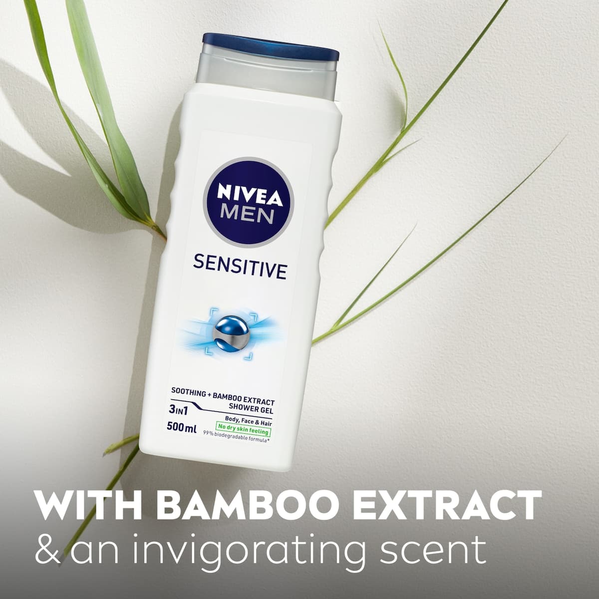Thumbnail Nivea Men Sensitive 3-in-1 Shower Gel & Body Wash 500ml
