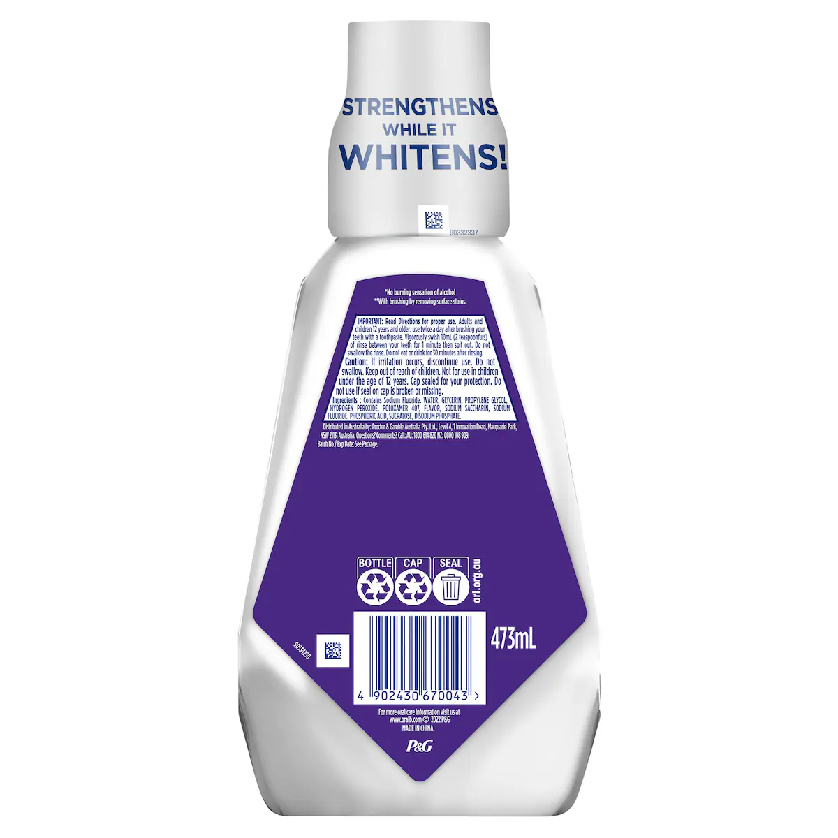 Thumbnail Oral B 3D White Luxe Diamond Strong Alcohol Free Rinse 473ml