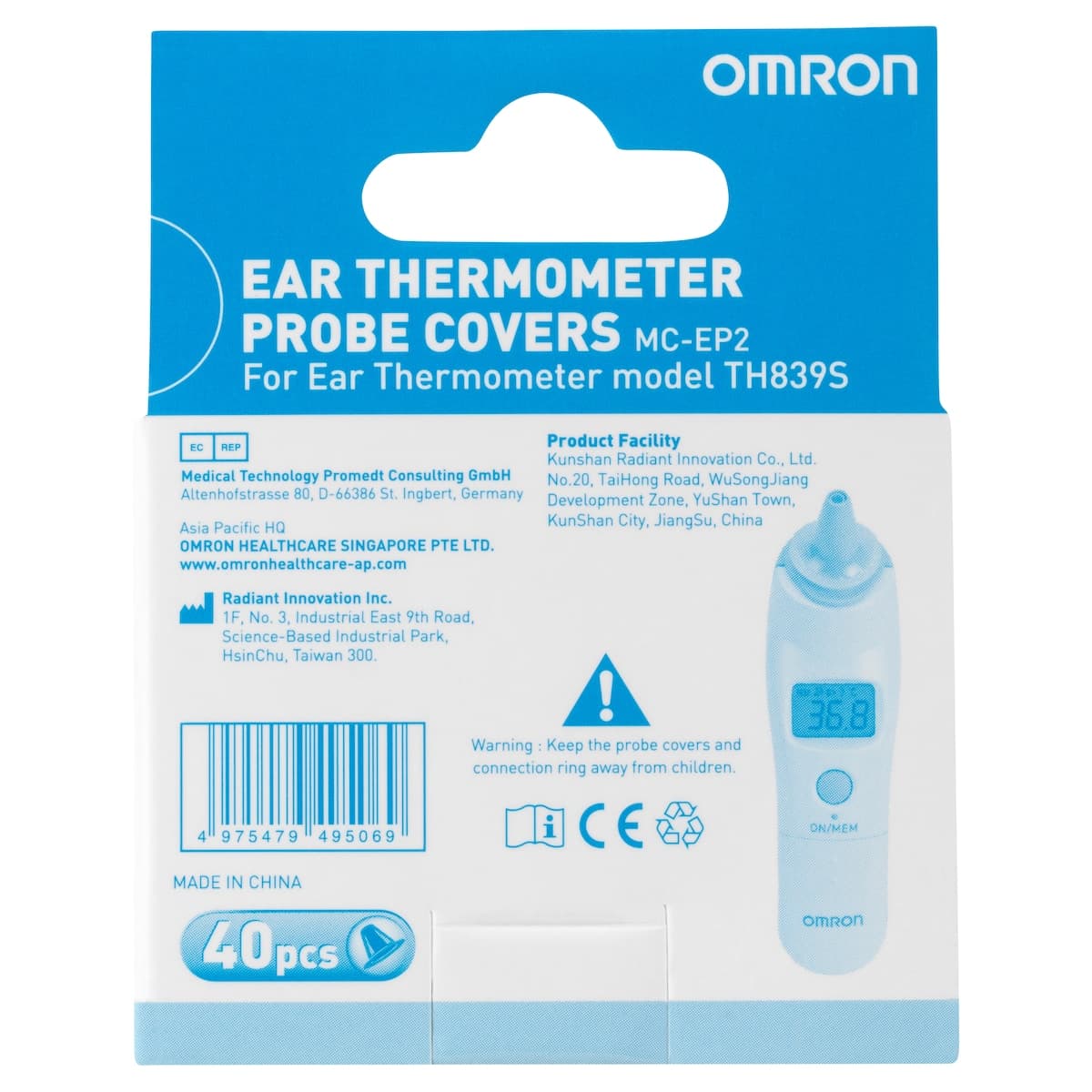 Thumbnail Omron TH839S/40 Probe Covers for TH839S Ear Thermometer