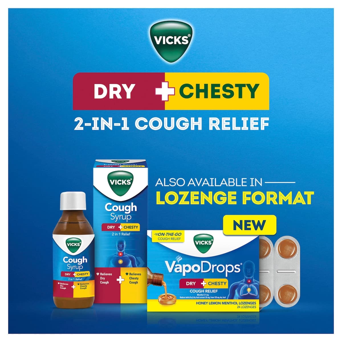 Thumbnail Vicks 2in1 Dry & Chesty Cough Syrup 200ml