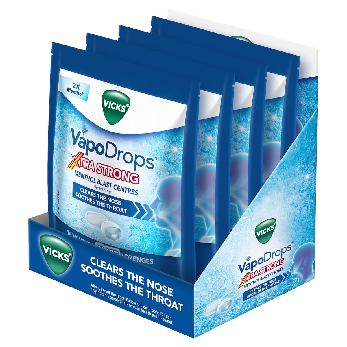 Thumbnail Vicks VapoDrops Xtra Strong Menthol Blast Lozenges 16 Pack
