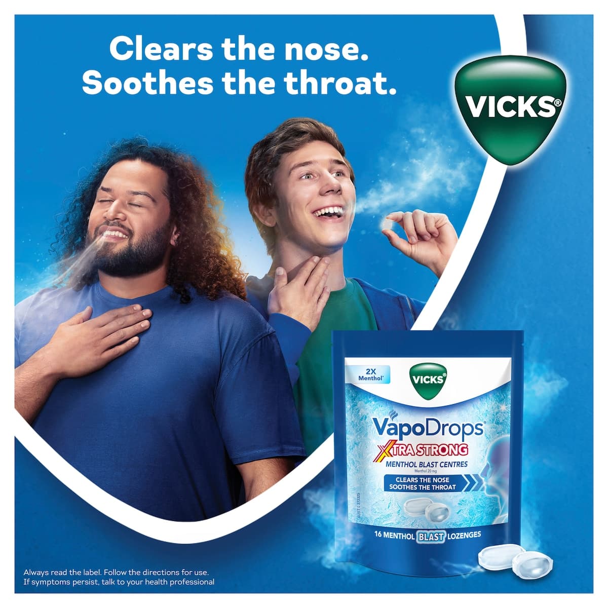 Thumbnail Vicks VapoDrops Xtra Strong Menthol Blast Lozenges 16 Pack