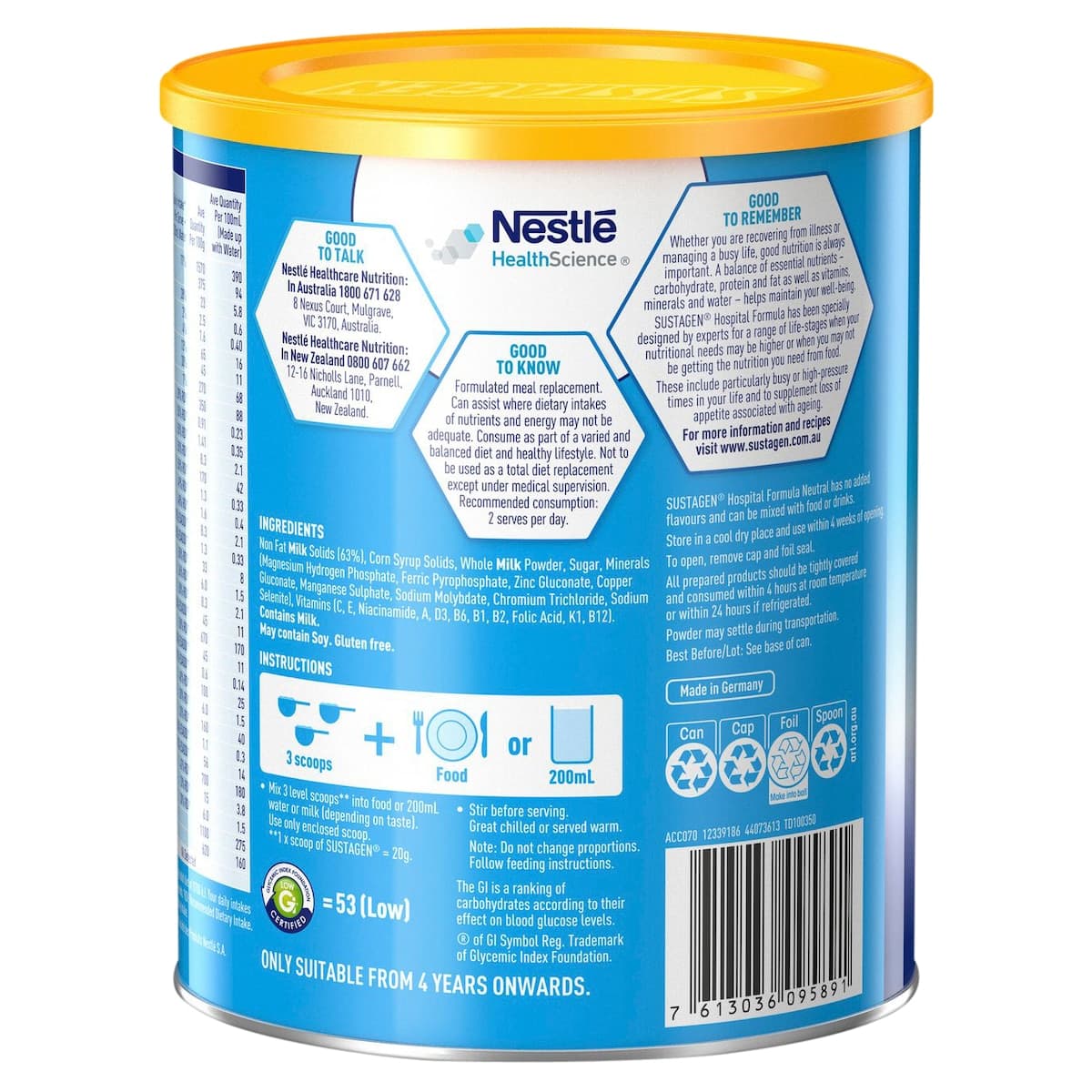 Thumbnail Sustagen Hospital Formula Neutral 840g