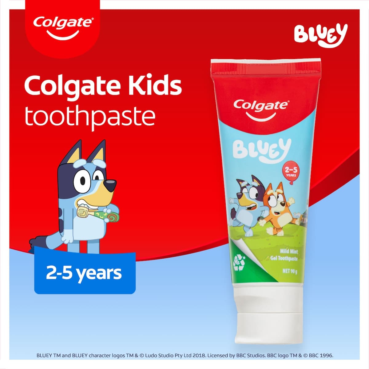 Thumbnail Colgate Kids Bluey Gel Mild Mint Toothpaste 90g