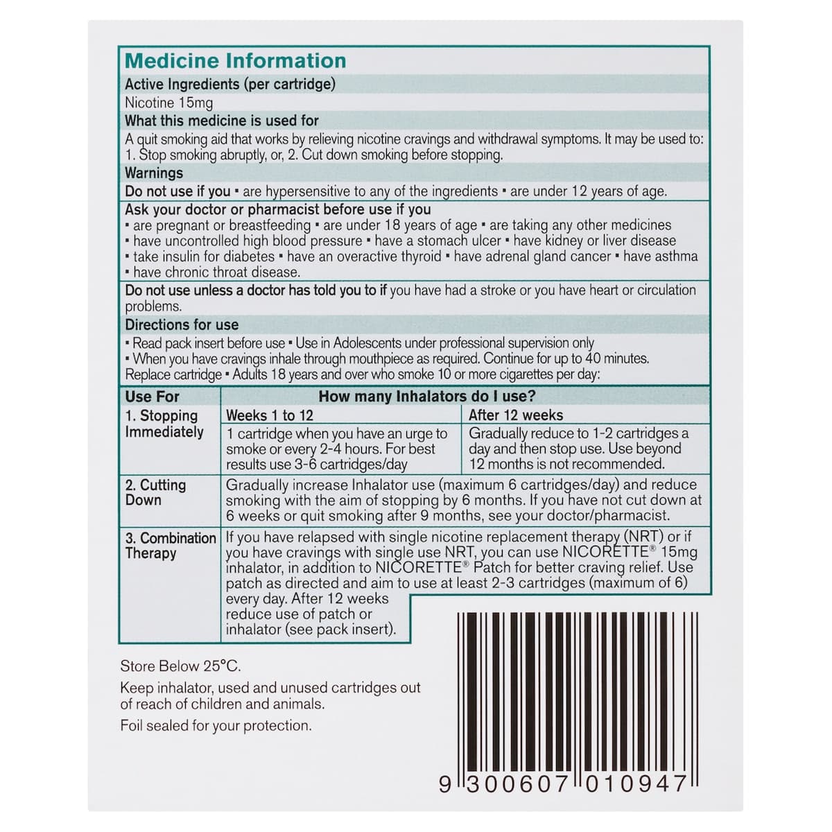 Thumbnail Nicorette Quit Smoking Inhalator 15mg 20 Pack