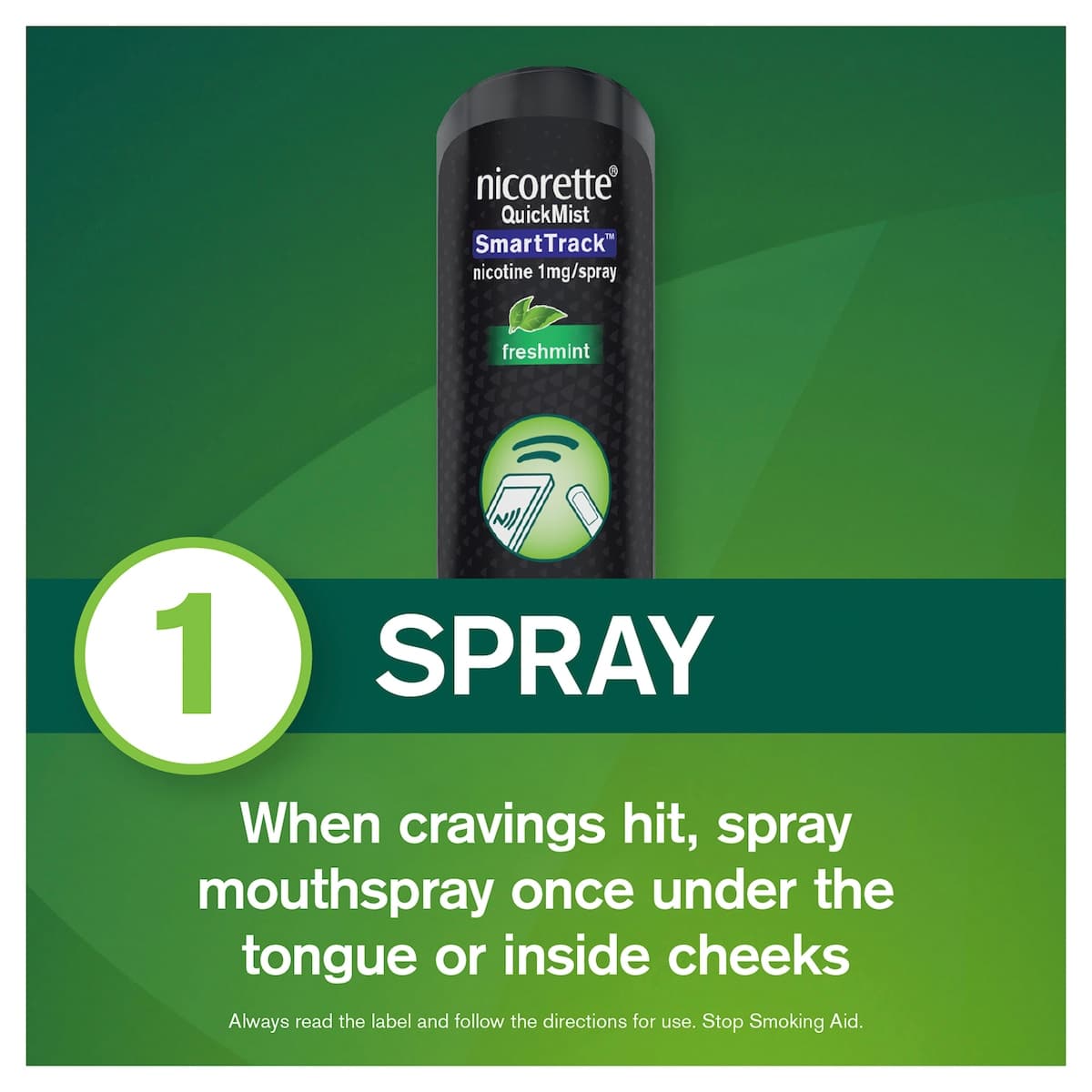 Thumbnail Nicorette Quit Smoking QuickMist Nicotine Mouth Spray Smart Track 150 Sprays