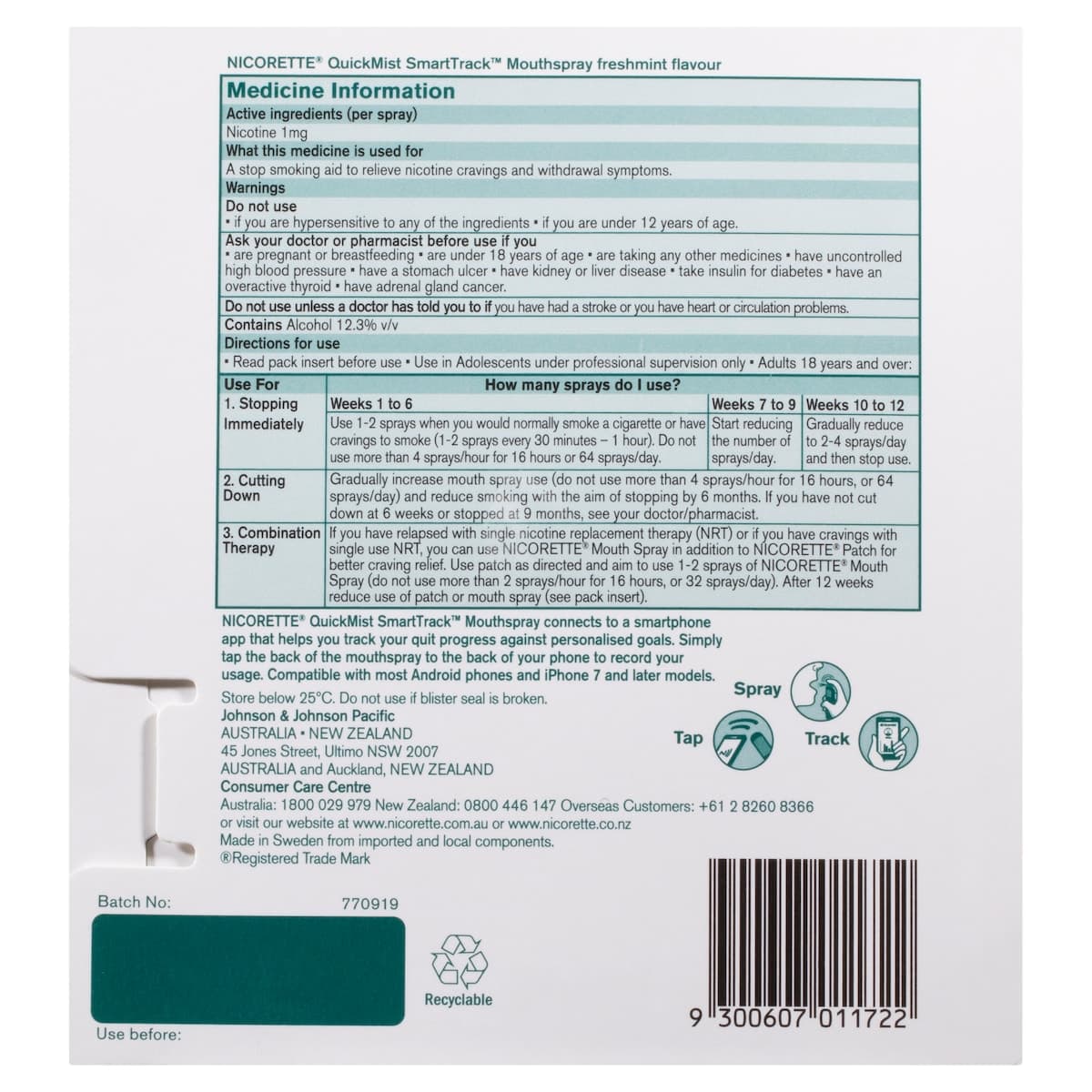 Thumbnail Nicorette Quit Smoking QuickMist Nicotine Mouthspray Fresh Mint 2 Pack