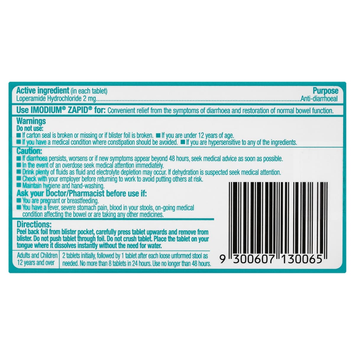 Thumbnail Imodium Zapid Diarrhoea Relief 2mg - 6 Tablets