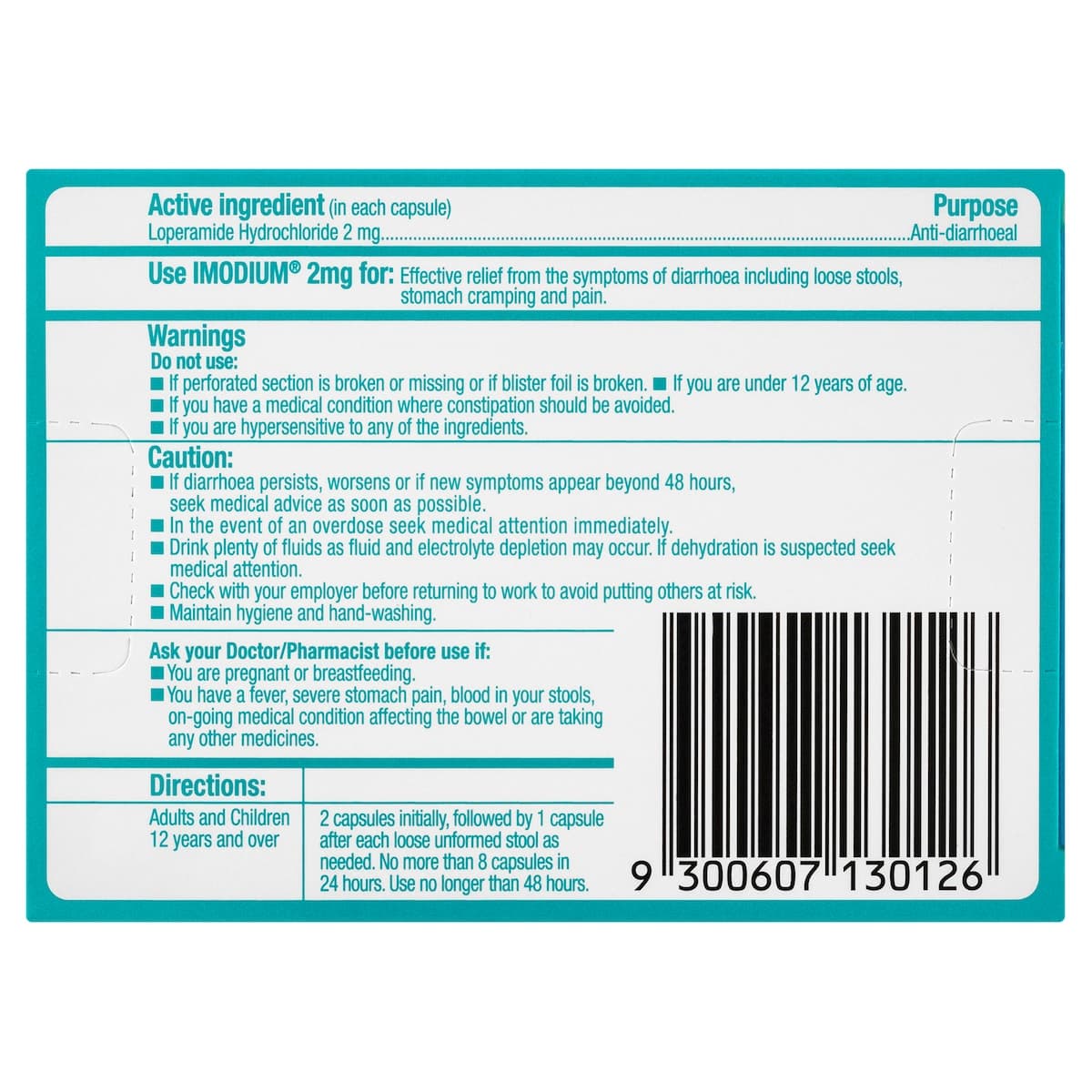 Thumbnail Imodium Capsules 2mg Diarrhoea Relief 8 Capsules