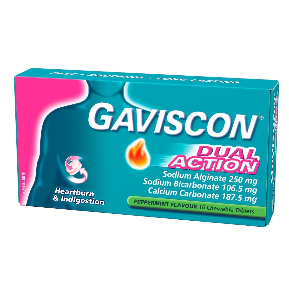 Thumbnail Gaviscon Dual Action Peppermint Chewable Tablets 16 Pack