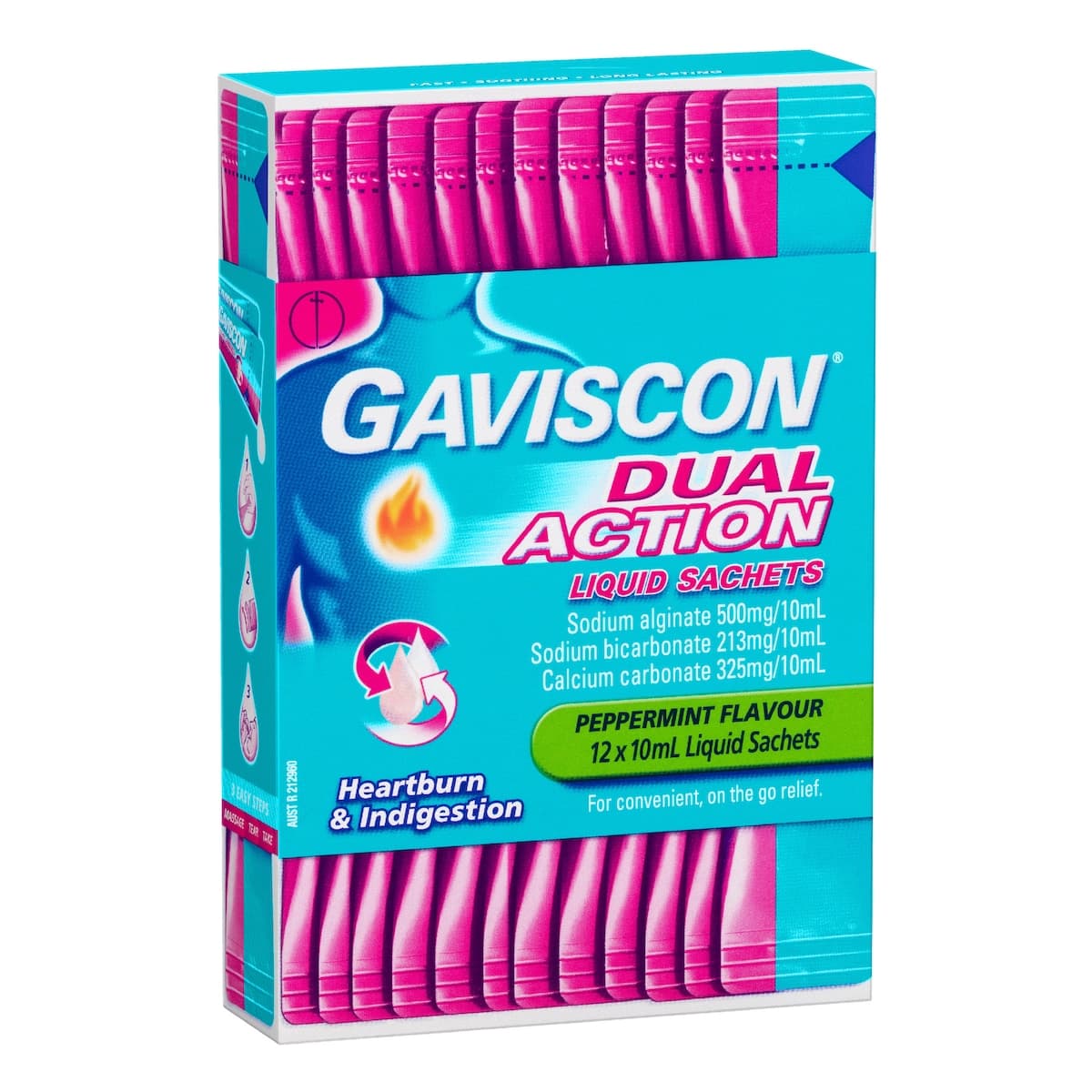 Thumbnail Gaviscon Dual Action Heartburn Relief Liquid Sachets 12 x 10ml