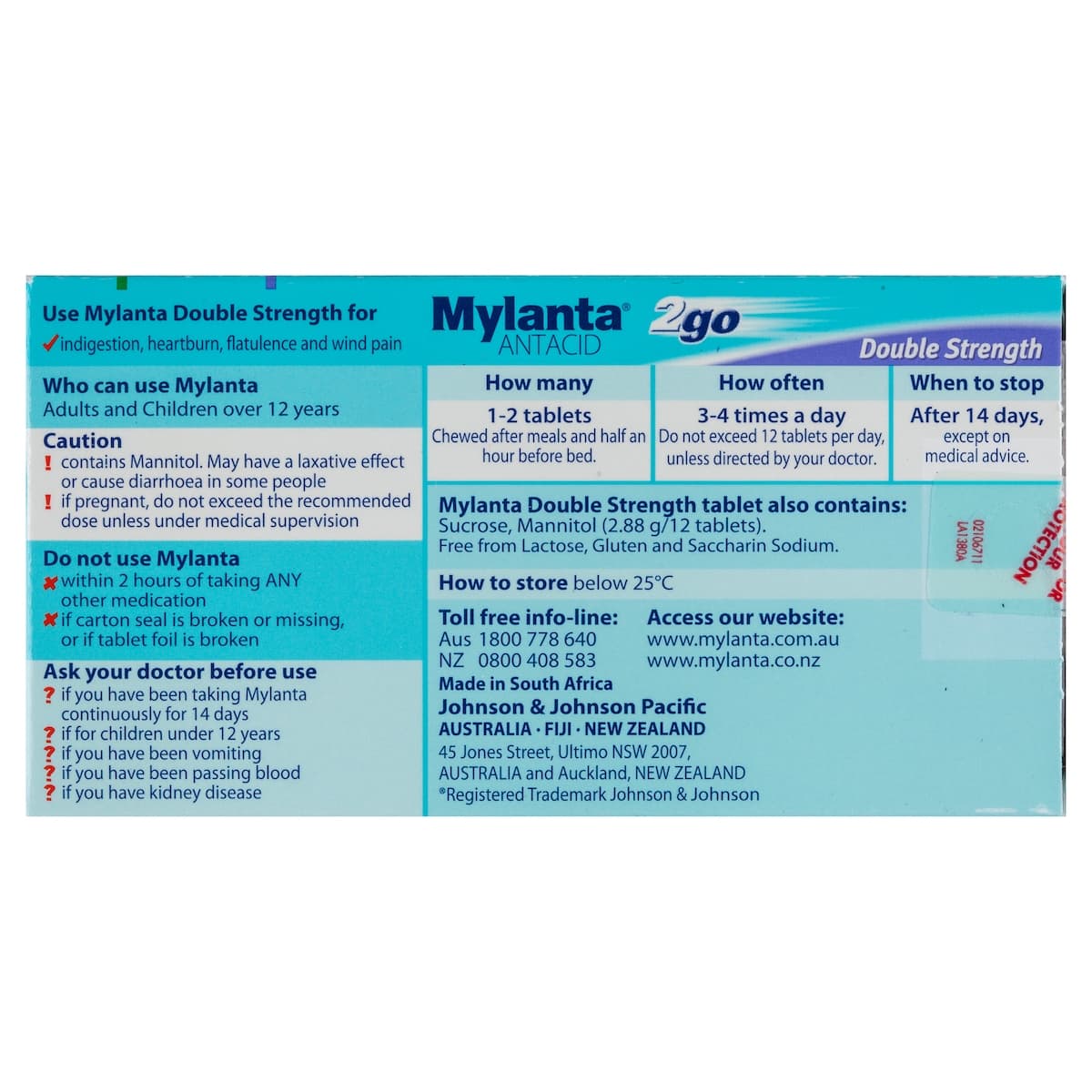 Thumbnail Mylanta 2Go Antacid Double Strength 24 Chewable Tablets