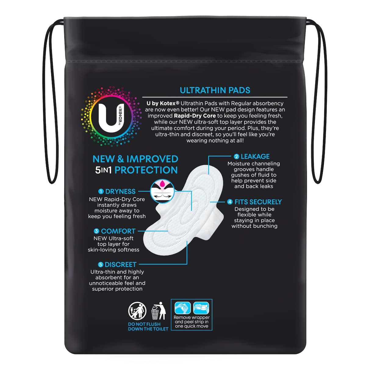 Thumbnail U by Kotex UltraThin Pads Regular With Wings 14 Pack